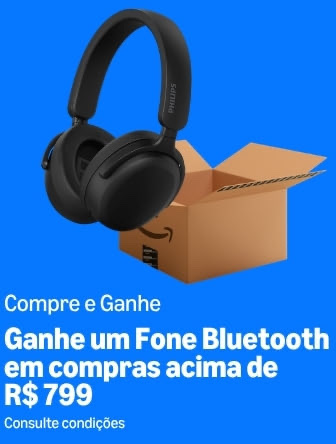 Banner da Amazon: Compre e Ganhe um Fone Bluetooth Philips em compras acima de R$ 799